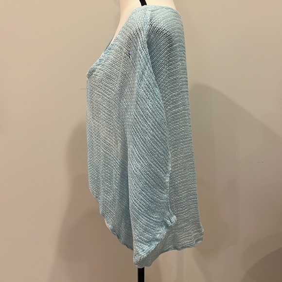 Sunday st tropez - Made in France - Woven Linen Short Sleeve Poncho One Size - Picture 3 of 14